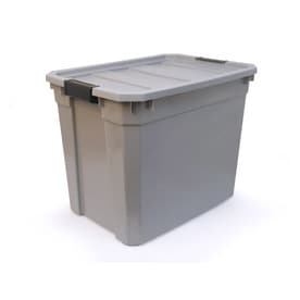 Blue Hawk 27-Gallon (108-Quart) Gray Tote with Latching Lid
