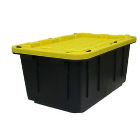 Centrex Plastics, LLC Commander 17-Gallon Black Tote with Standard Snap Lid