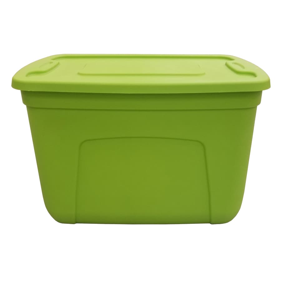 Style Selections 18-Gallon (72-Quart) Green Tote with Standard Snap Lid ...