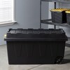 COMMANDER 64-Gallon (256-Quart) Black and Yellow Tote with Latching Lid ...