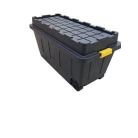 Centrex Plastics, LLC Commander 64-Gallon Black Tote with Latching Lid