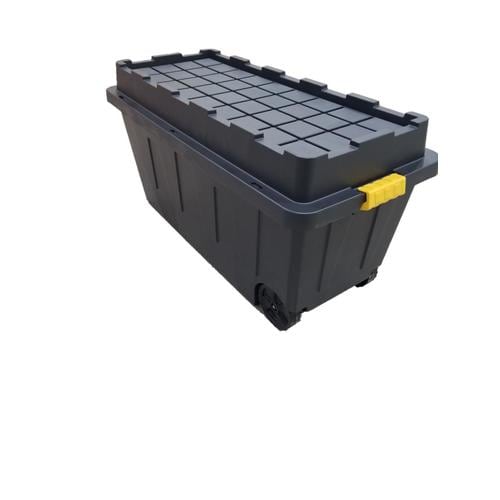 Commander 64 Gallon 256 Quart Black Tote With Latching Lid At