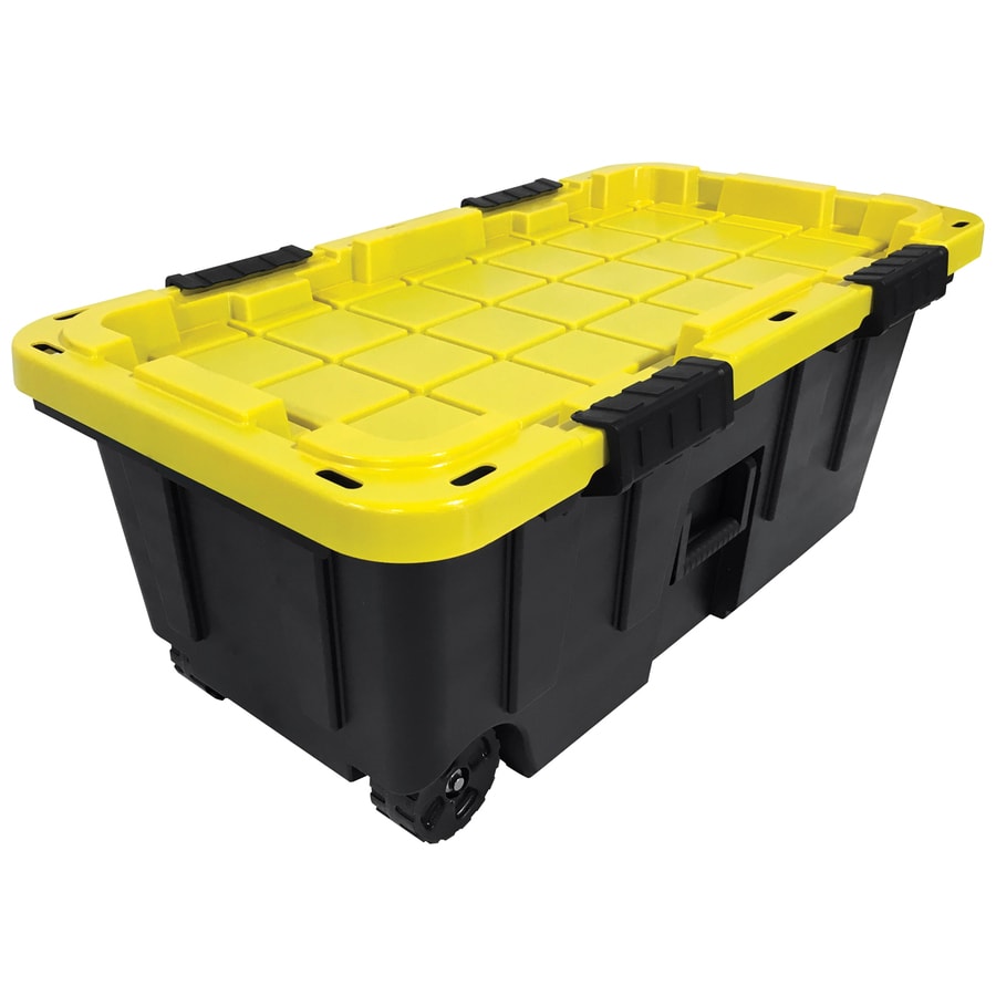 COMMANDER 20Gallon (80Quart) Black and Yellow Footlocker with