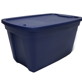 Style Selections 18-Gallon (72-Quart) Navy Tote with Standard Snap Lid