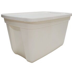 Style Selections 18-Gallon (72-Quart) White Tote with Standard Snap Lid