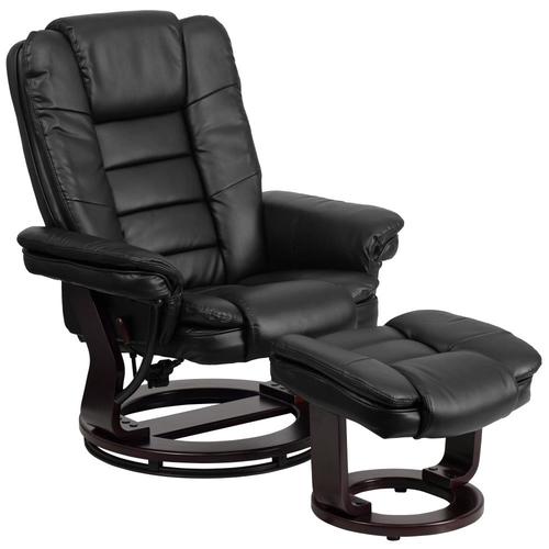 Flash Furniture Black Faux Leather Recliner in the Recliners department