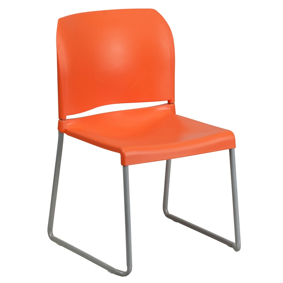 Flash Furniture Modern Orange Plastic Accent Chair At Lowes Com