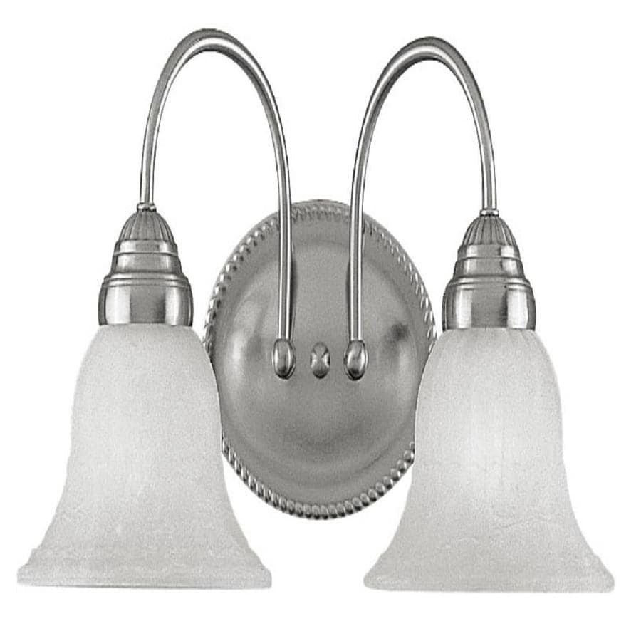 Livex Lighting 1532-91 Edgemont 2 Light Vanity Brushed Nickel with White Alabaster Glass