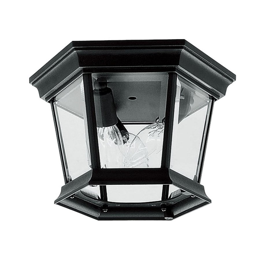 Aberdeen 11in W Black Outdoor Flush Mount Light in the Outdoor Flush