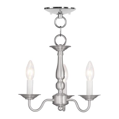 Livex Lighting Williamsburg 3-Light Brushed Nickel Traditional Chandelier Livex Lighting Williamsburg 3-Light Brushed Nickel Traditional Chandelier