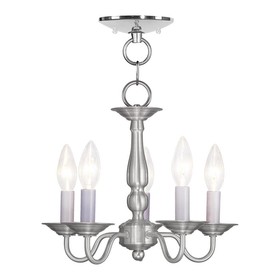 Livex Lighting Williamsburg 5-Light Brushed Nickel Traditional Candle Chandelier at Lowes.com