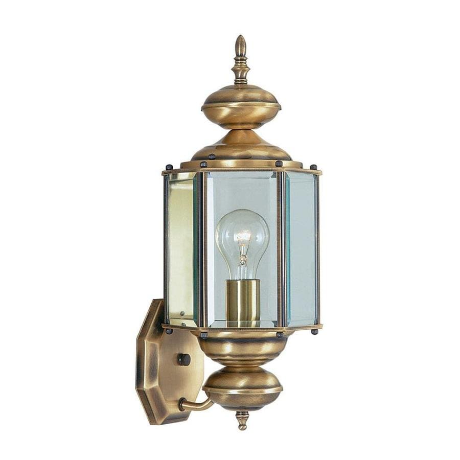 Livex Lighting Outdoor Basics 17-in H Antique Brass Electrical Outlet ...