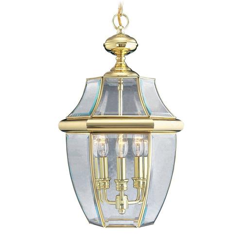 Livex Lighting Monterey Polished Brass Pendant Light Traditional Clear