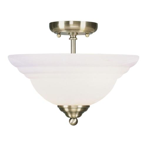 Livex Lighting North Port 13-in Antique Brass Transitional ...