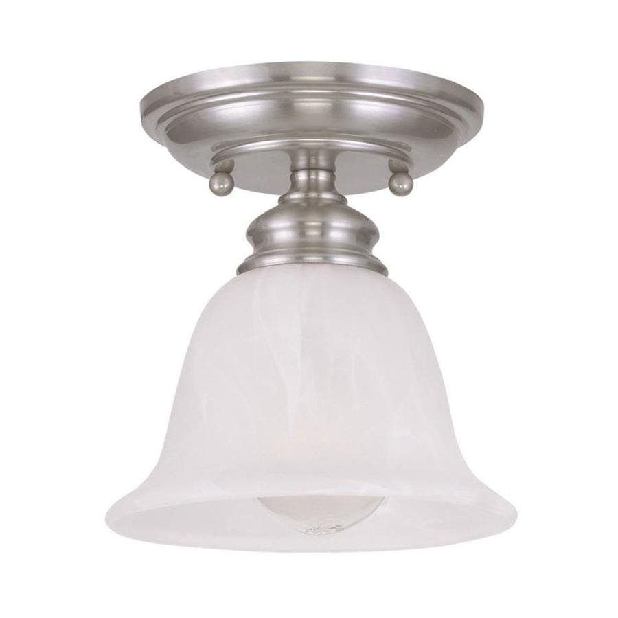 Livex Lighting Essex 6.25-in W Brushed Nickel Alabaster Glass Semi ...