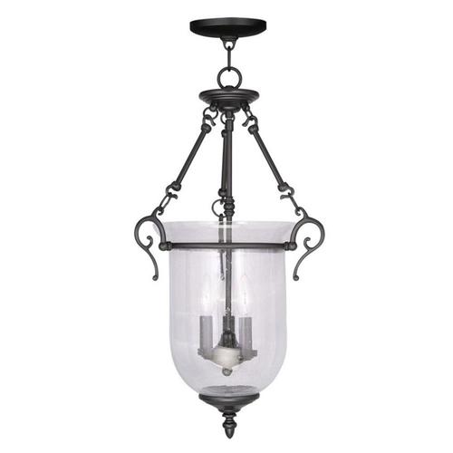 Livex Lighting Legacy Black Single Traditional Seeded Glass Urn Pendant