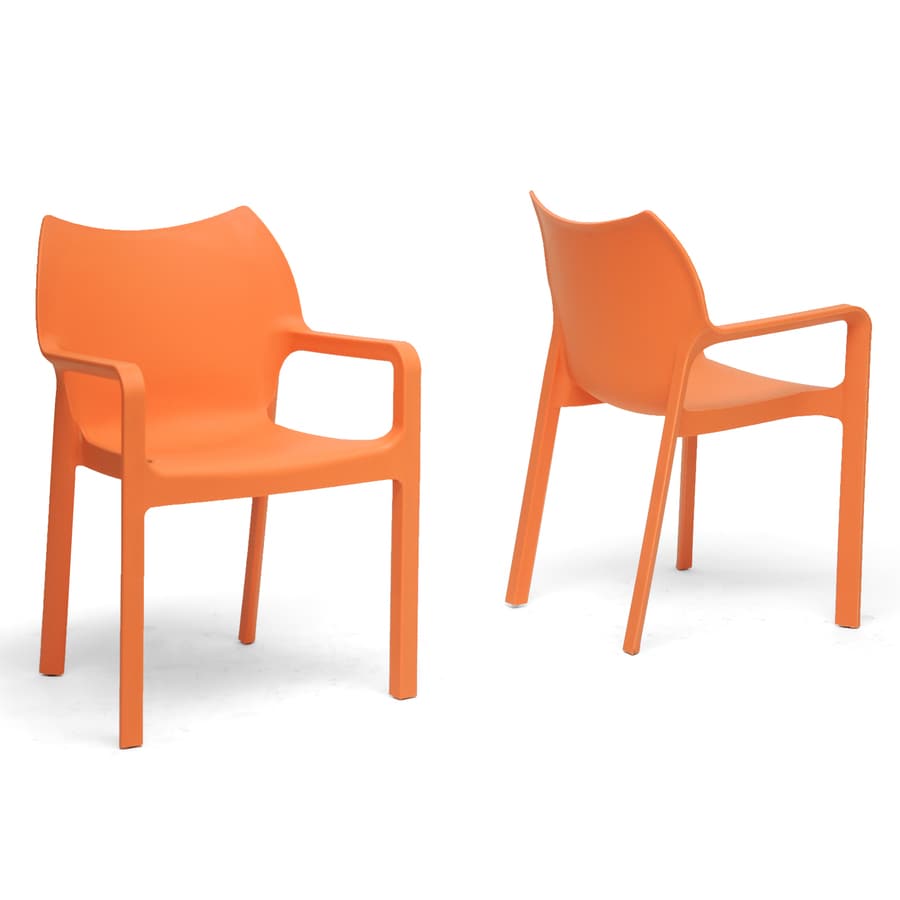 Baxton Studio Set of 2 Limerick Contemporary Orange Side Chairs at