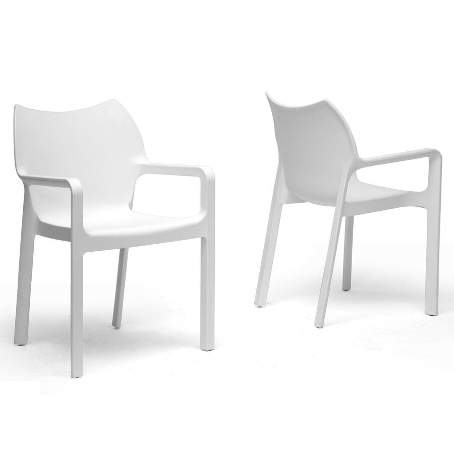 Baxton Studio Set of 2 Limerick Contemporary White Side Chairs at