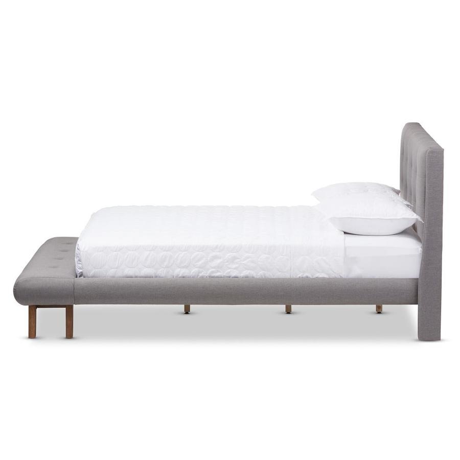 Baxton Studio Reena Gray Queen Upholstered Bed in the Beds department ...