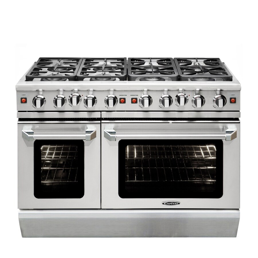 Capital Precision L 48 In 8 Burner 4 9 Cu Ft 2 7 Cu Ft Double Oven