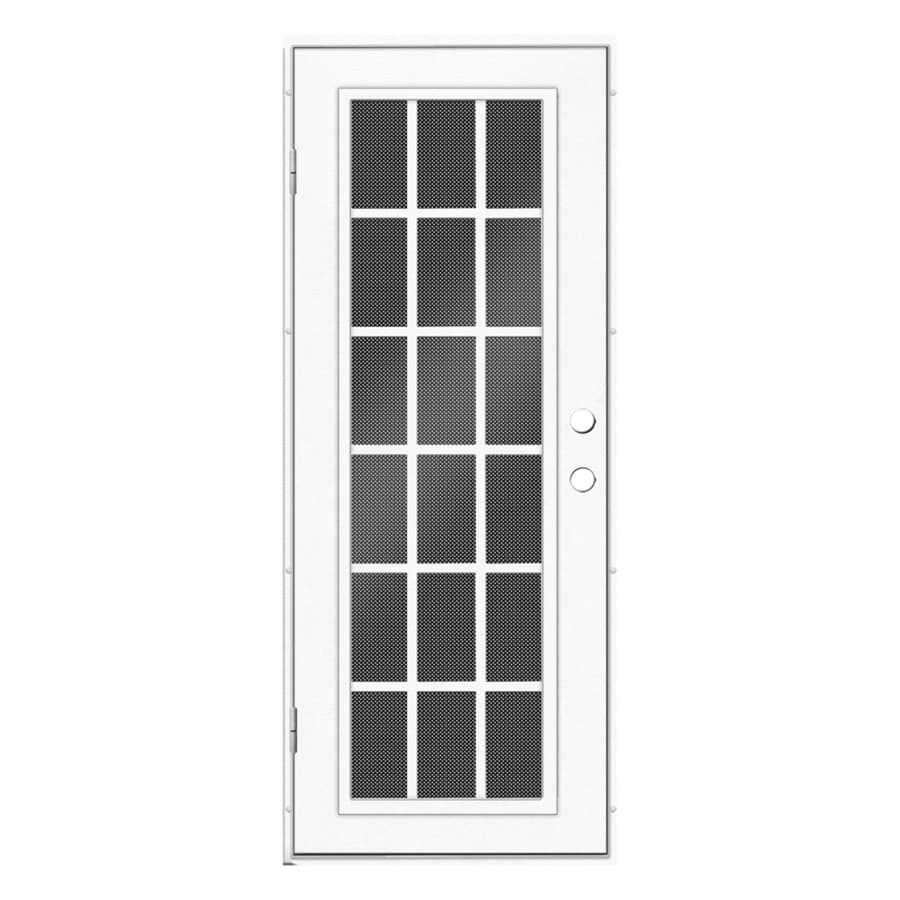 Titan Titan Security Doors Powder Coated White Aluminum Surface