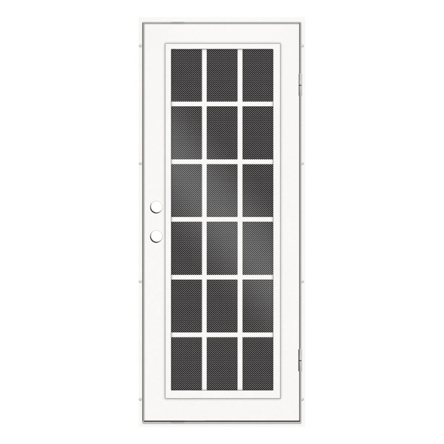 Titan Titan Security Doors Powder Coated White Aluminum Surface