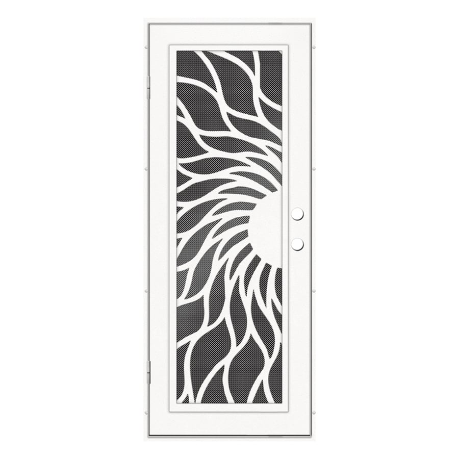 TITAN Titan Security Doors Powder-Coat White Aluminum Single Door Security Door (Common: 32-in x 80-in; Actual: 33.5-in x 81.563-in)