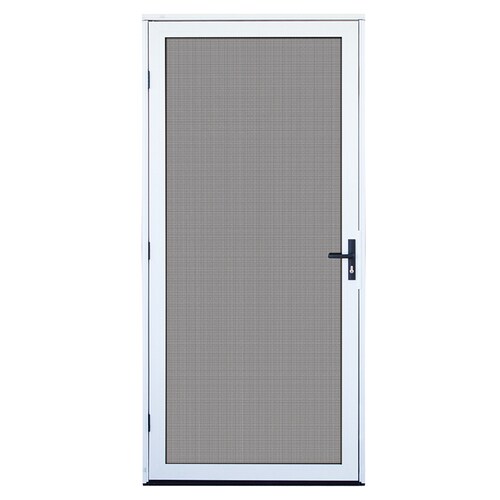 Meshtec White Aluminum Recessed Mount Single Security Door Common 36 In X 80 In Actual 38 In X 82 In