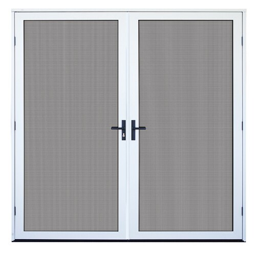 TITAN Meshtec White Aluminum Surface Mount Double Security Door