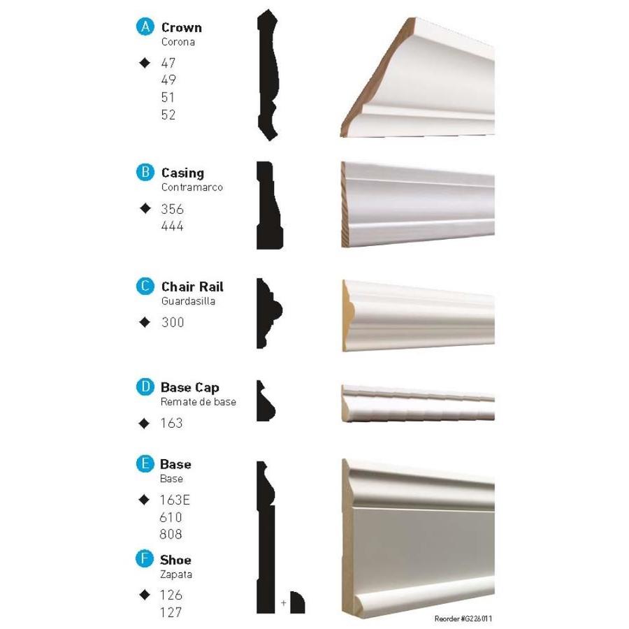 11/16-in x 1-3/8-in x 12-ft Primed MDF Base Cap Moulding in the ...