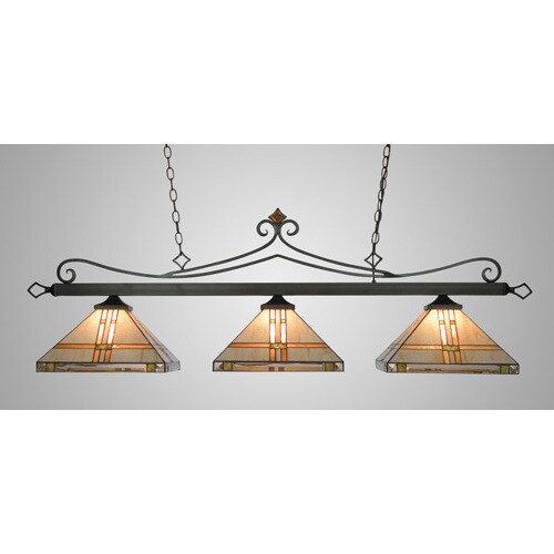 Westmore Lighting 14in W 3Light Tiffany Bronze Kitchen Island Light
