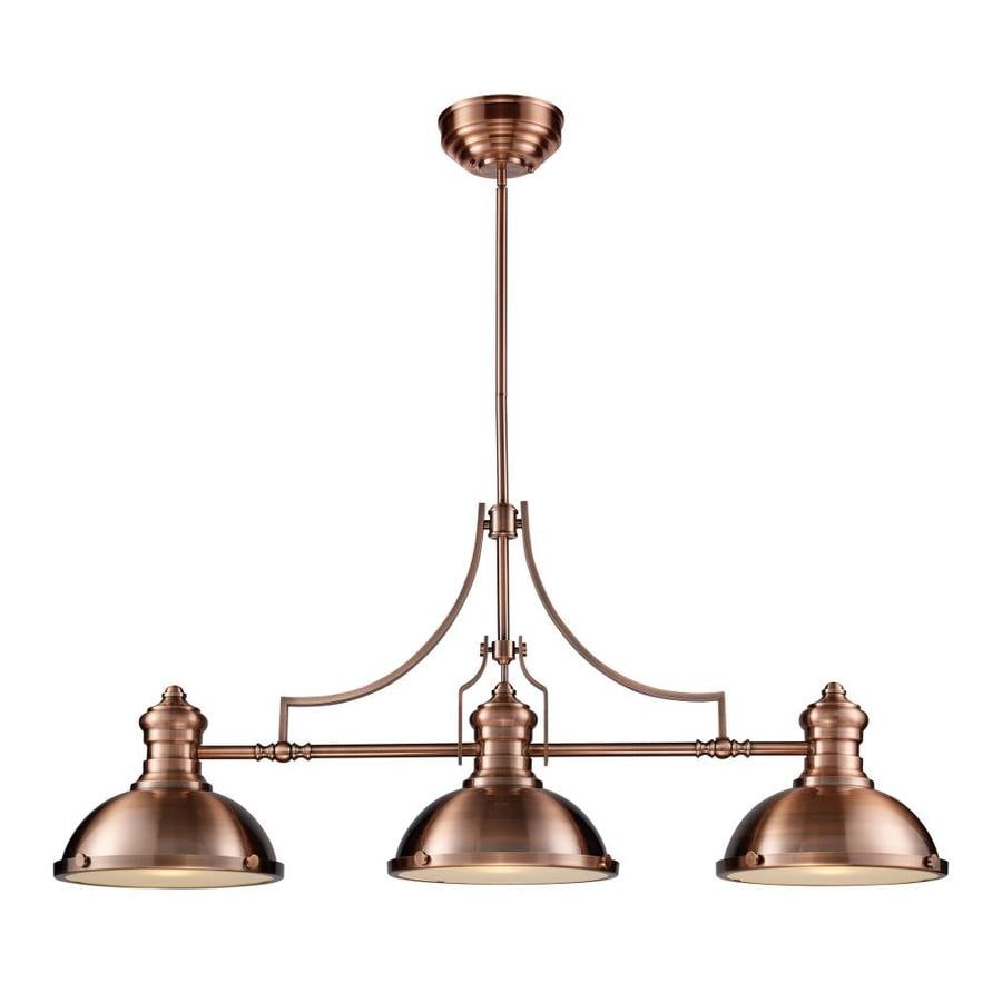 Shop Westmore Lighting Chiserley 47 In W 3 Light Antique Copper Kitchen   847569000443 