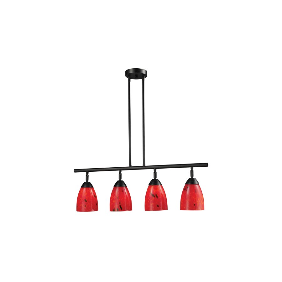 Westmore Lighting IS35110 4-Light Dark Rust Island Light with Tinted Shade