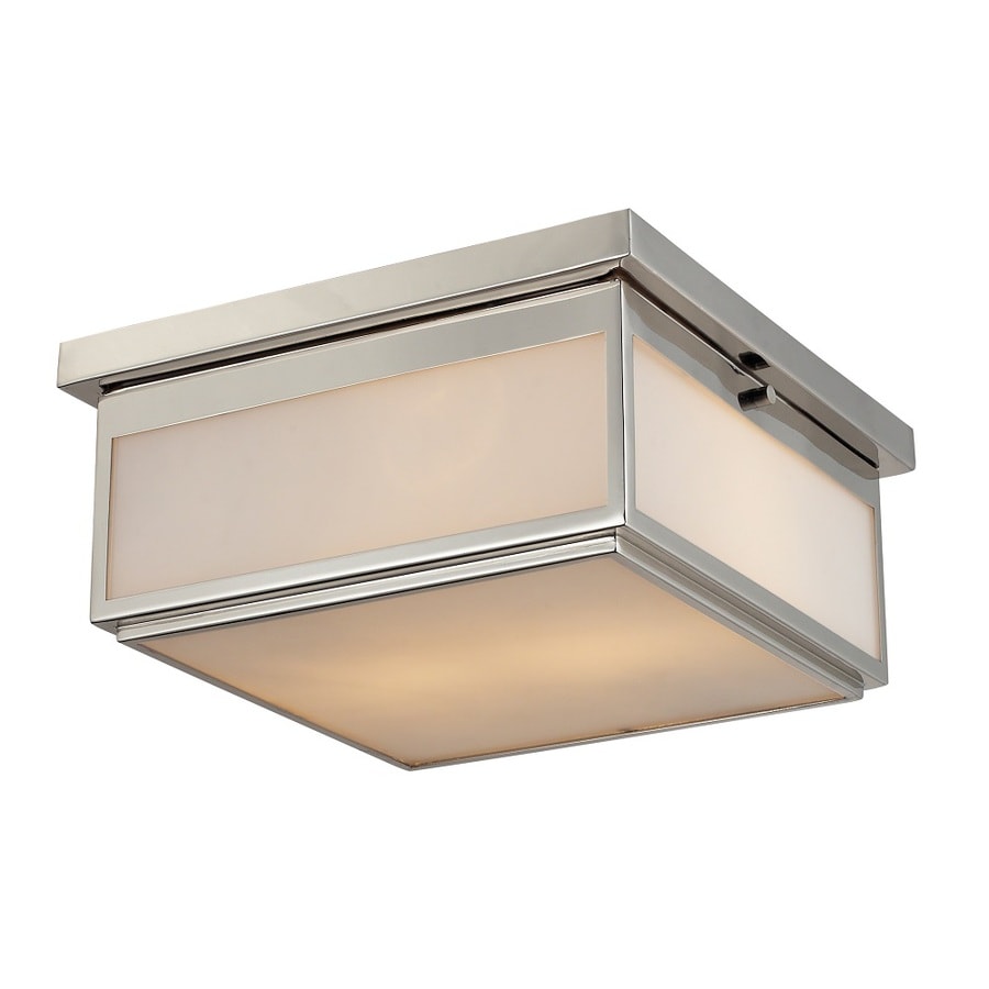 Westmore Lighting Shetland 1-light 13-in Polished Nickel And Opal White 