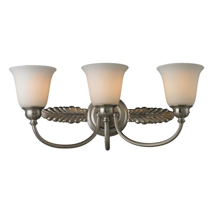 Westmore Lighting 3 Light Dendrick Brushed Nickel And Opal White Glass Led Bathroom Vanity Light In The Vanity Lights Department At Lowes Com