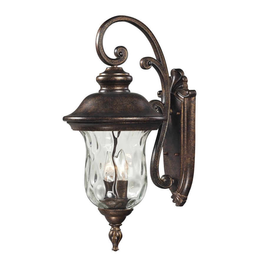 Westmore Lighting Elsfield 22-in H Regal Bronze and Clear Blown Water Glass Candelabra Base (E-12) Outdoor Wall Light