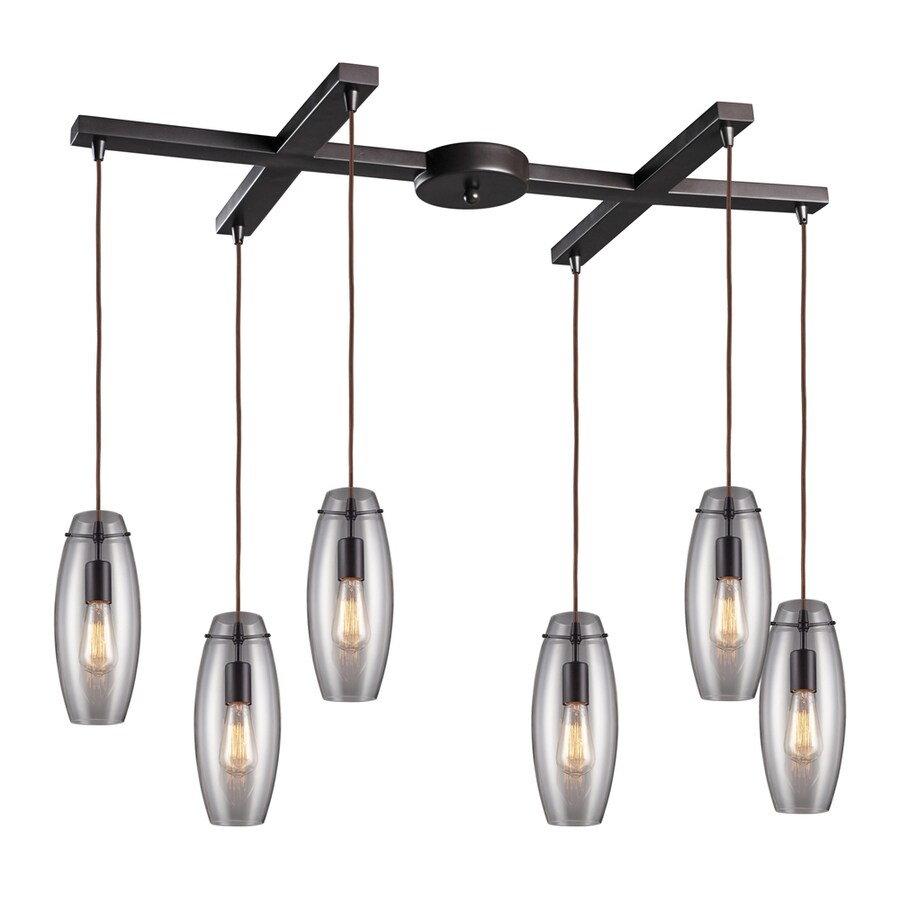 Westmore Lighting Alvingham Oiled Bronze Mini Transitional Clear Glass Oval Pendant Light at