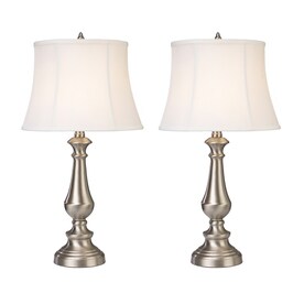 Table Lamps At Lowes Westmore Lighting Grafton 25 In Brushed Steel Standard Table Lamp With Fabric Shade