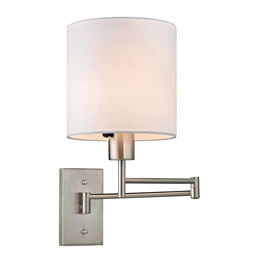 Shop Westmore Lighting Borden 7-in W 1-Light Brushed Nickel Swing Arm Wall Sconce at Lowes.com