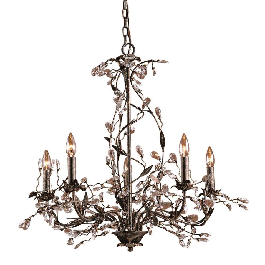 Westmore Lighting Faun 5-Light Deep Rust Traditional Crystal Abstract ...