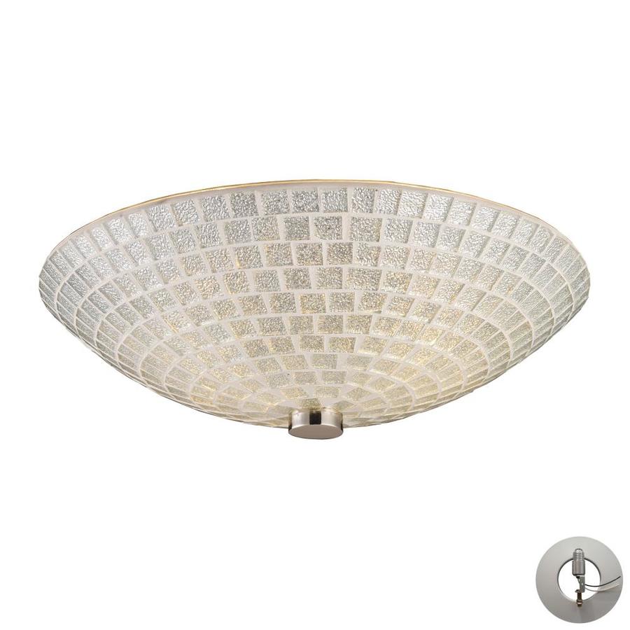 Westmore Lighting Brazoria 12 In W Satin Nickel Textured Semi Flush