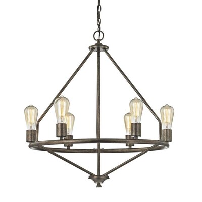 Westmore Lighting Windy Hill 6-Light Windswept Silver Industrial Chandelier Westmore Lighting Windy Hill 6-Light Windswept Silver Industrial Chandelier