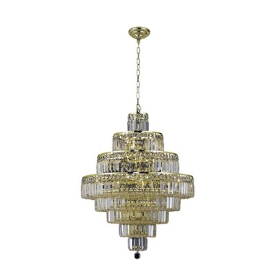 Luminous Lighting Maxime 18-Light Gold Glam Crystal Chandelier Luminous Lighting Maxime 18-Light Gold Glam Crystal Chandelier