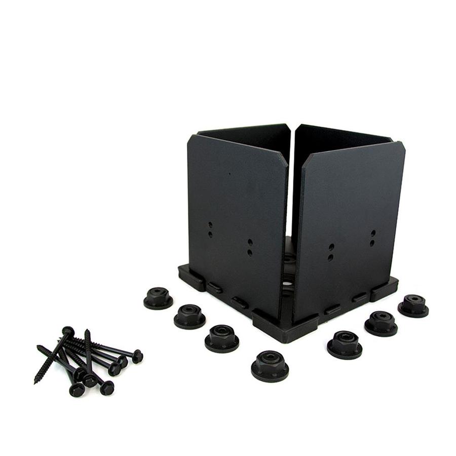 OWT Ornamental Wood Ties 8in x 8in PowderCoated Wood to Steel Base