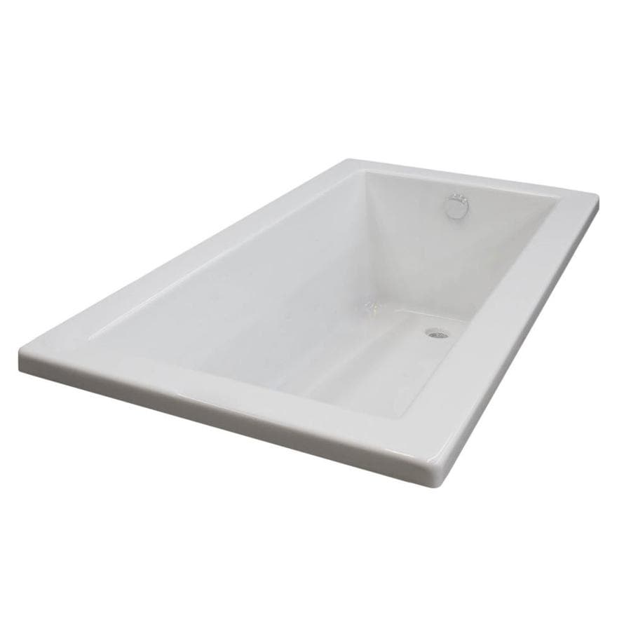 Endurance Peregrine 36-in W x 66-in L White Acrylic Rectangular Reversible Drain Drop-In Bathtub