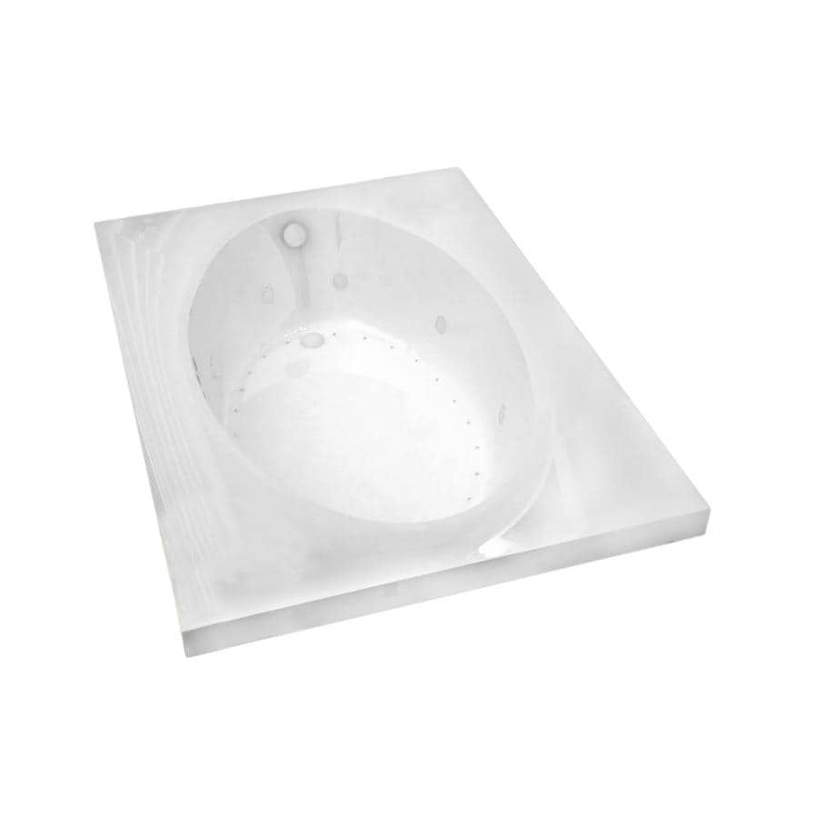 Endurance Partridge 41.375-in W x 71.25-in L White Acrylic Oval In Rectangle Right-Hand Drain Drop-In Combination Tub