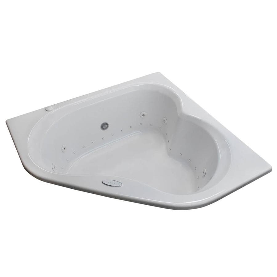 Endurance Dove 59.25-in W x 59.25-in L White Acrylic Corner Center Drain