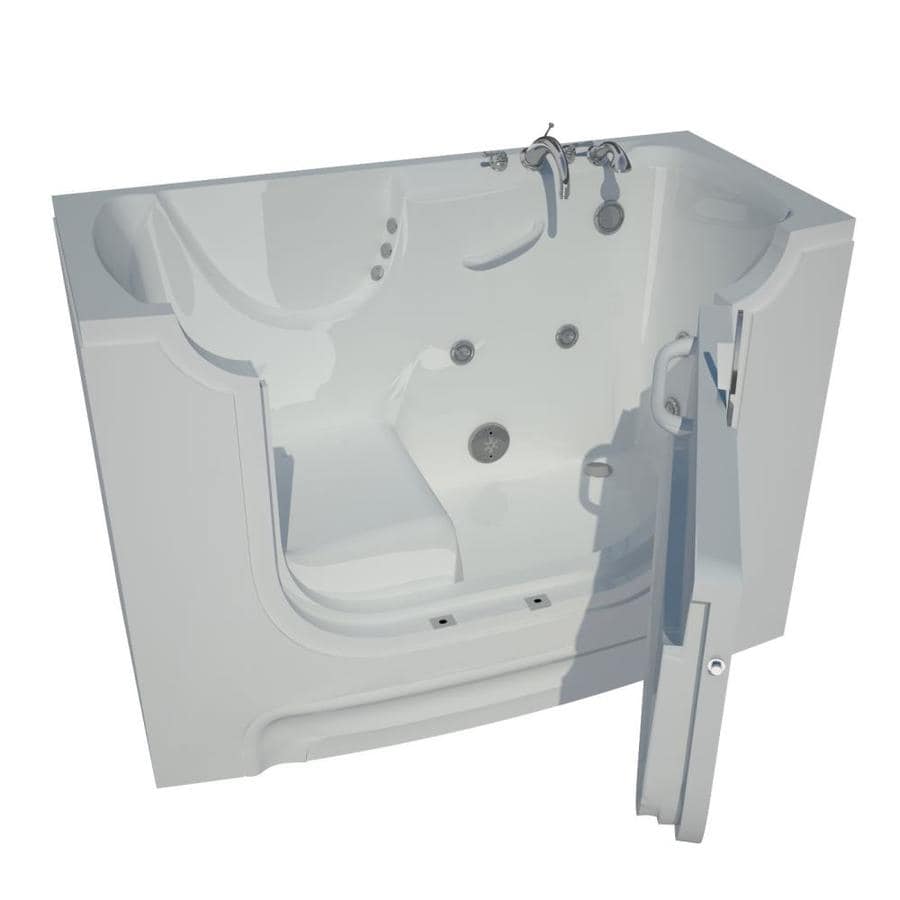 Endurance 30-in W x 60-in L White Gelcoat/Fiberglass Rectangular Right-Hand Drain and Faucet Included