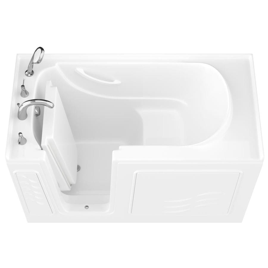 Shop Endurance 30-in White Gelcoat/Fiberglass Walk-In Bathtub with Left ...