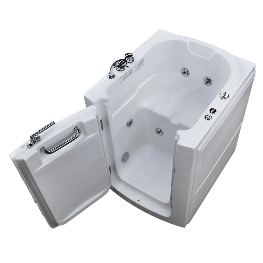 Endurance 32-in W x 37.25-in L White Acrylic Rectangular Right-Hand Drain and Faucet Included